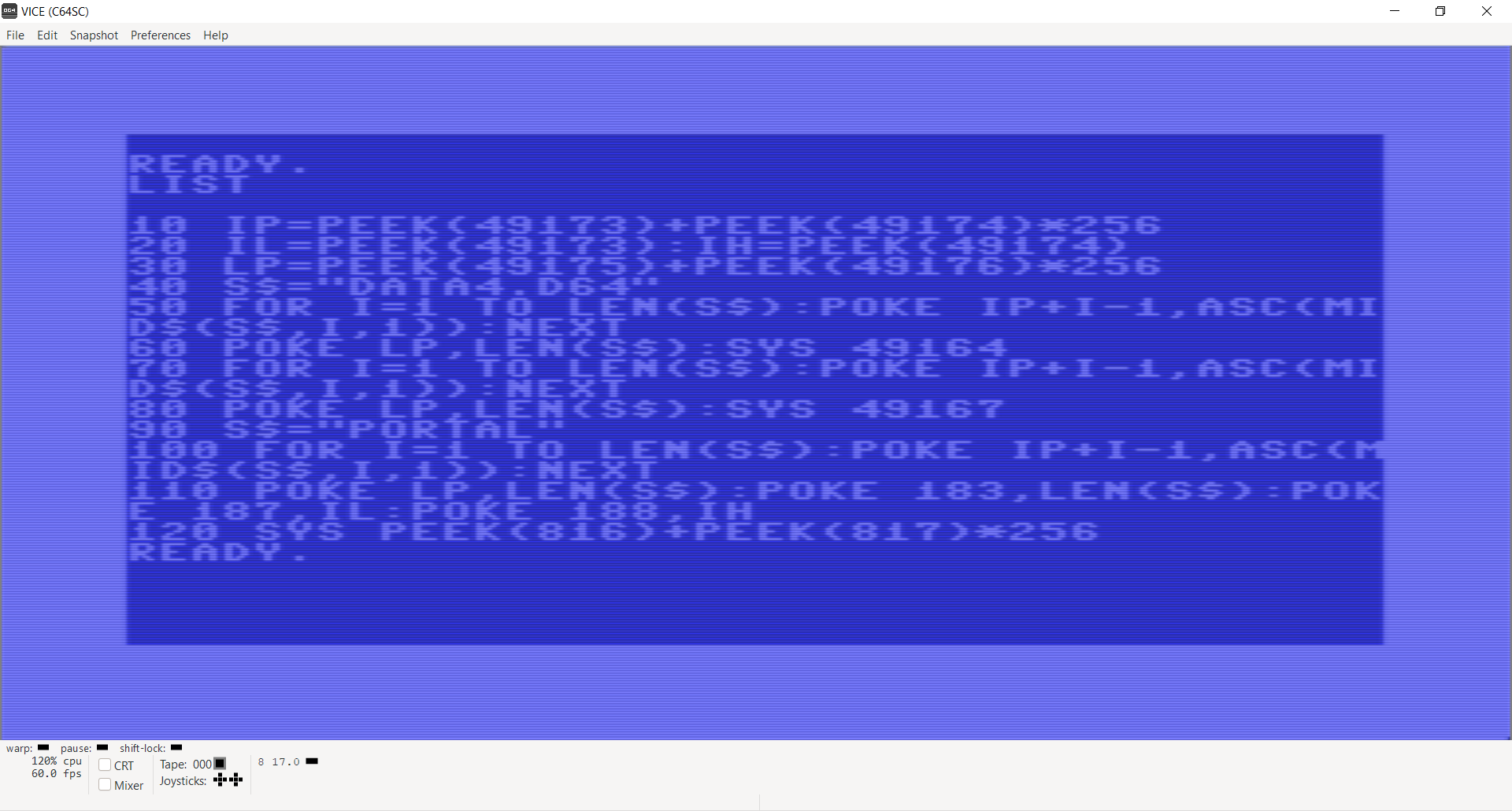 VDRIVE called by BASIC